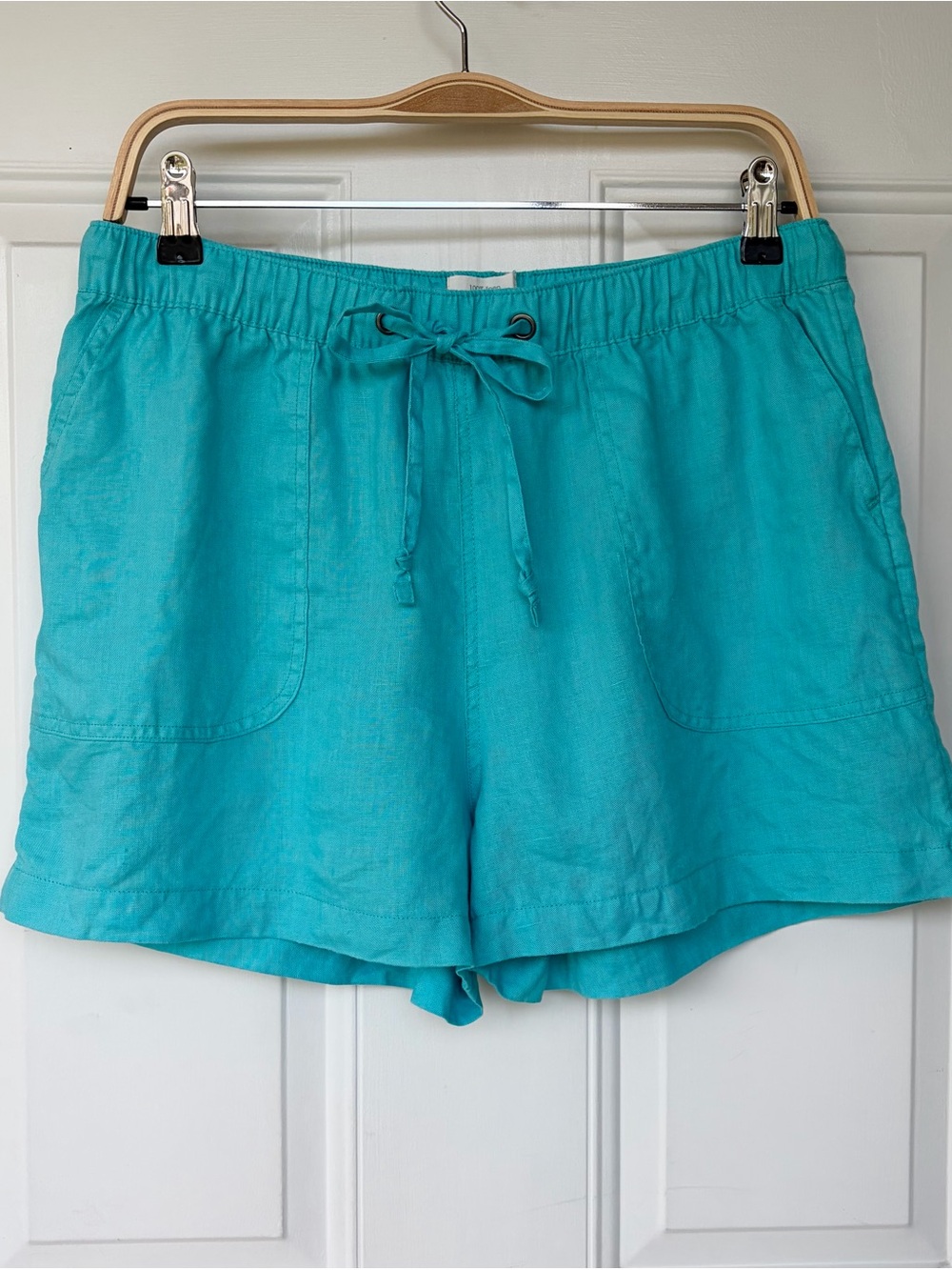 •C&C California• 100% Linen Turquoise Drawstring Shorts – Size Large